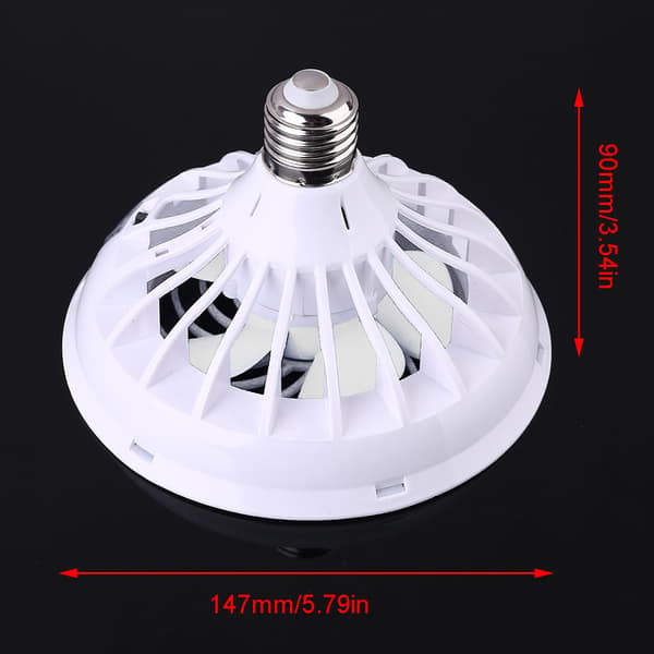 Universal 2-i-1 AC 220V E27 12W LED Lampe Loftventilator med LED Pære