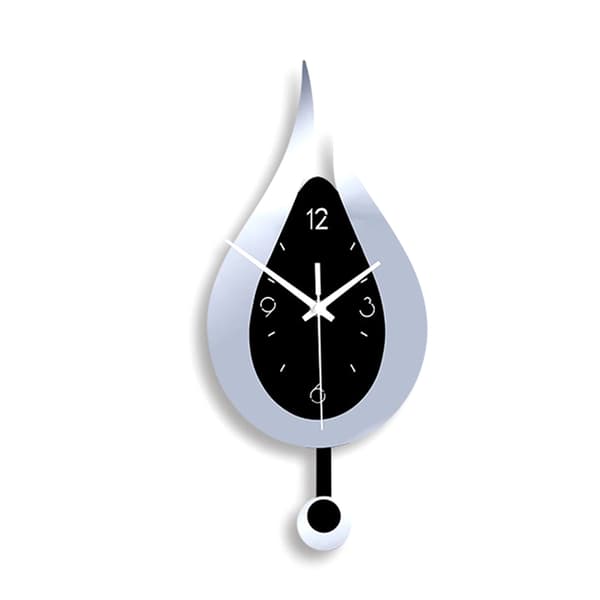 Modern vattendroppande designväggklocka för kreativ akrylpendelklocka Black