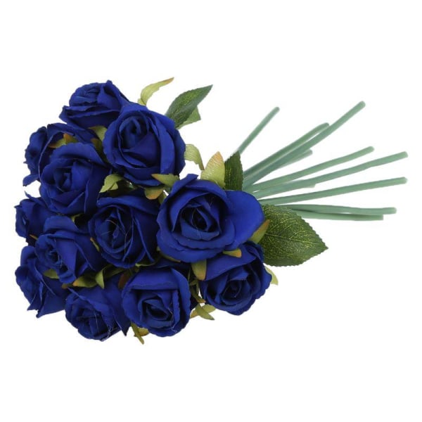 12 Hoveder Simulation Kunstig Rose Blomst Silke Buket Bryllupsfest Hjemmeindretning