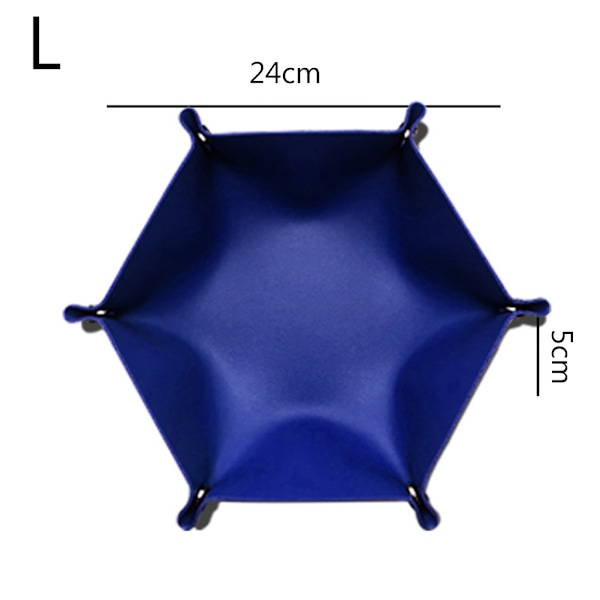 Tärningsbricka Metalltärning Rullande brickhållare Förvaringslåda för RPG DND Bordsspel Vikbar PU Läder Hexagon Cosmetic for Cas Wine Red L