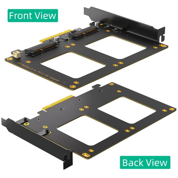 To SFF 8639 SSD'er til PCIe4.0 8X Interface Kort til Fleksibel Computer