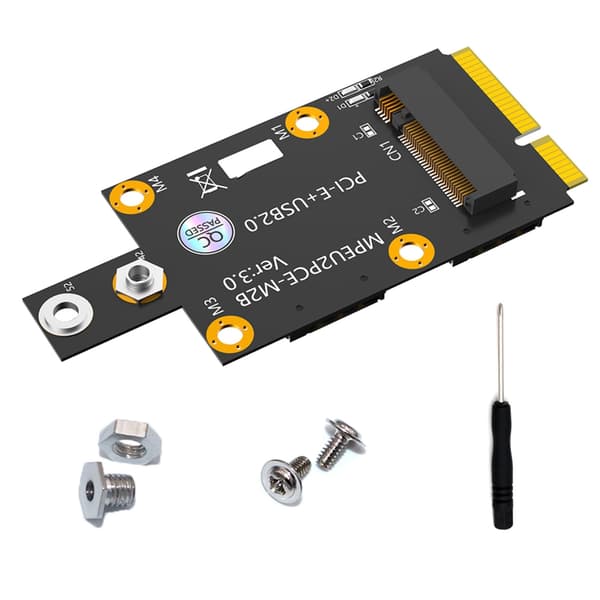 Mini M.2 Key B - PCIE-sovitin kahdella korttipaikalla 3G/4G/5G-moduulille