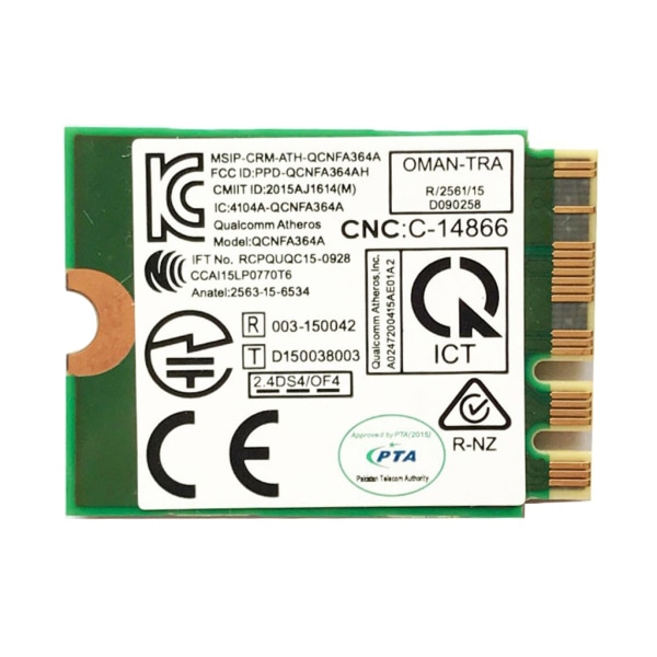 NGFF M.2 nätverkskort, 802.11AC 867M Bluetooth 4.1 Dual Band 2.4G/5G WiFi-modul NGFF Intel-kort för bärbar dator, 802.11a/b/g/n