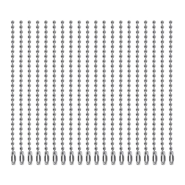 150 st Rund pärlkoppling Spänne 1,5 mm Diameter Kulkedja Nyckelring Ringar Metallpärlkedja Nickelkedja Hundetikettskedja