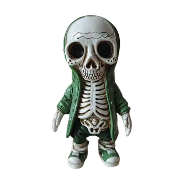 Moderne Skelet i Hættetrøje Resin Statue Kontor Dashboard Ornamenter Cool Skelet TV Kabine Halloween Ornamenter