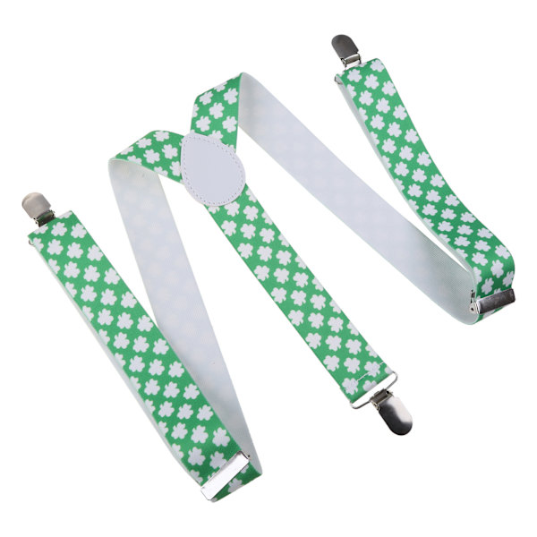 Irish Saint Patricks Day Y Rygghängslen med clips Shamrock Print Strap Bälte null - Small strap