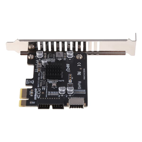 PCI-E till USB3 Typ-E Frontpanel Typ-C 19P Expansionskort för PCI-E X1 - X16
