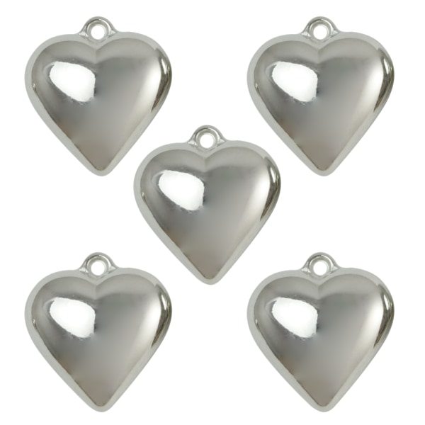 5 st Silver Guldpläterade 42X44X21mm Large Heart Charm Hängen för kvinnor DIY Love Smycken Halsband Göra fynd Silver