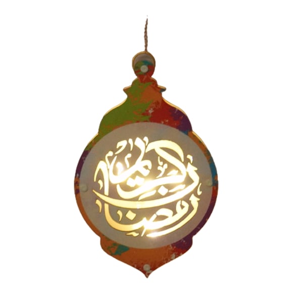 Eid Dekoration Lamp Väggdekor Familj Hängande Prydnad Delikat Lykta Eid Mubara Mönster Lamp Väggdekorationer A