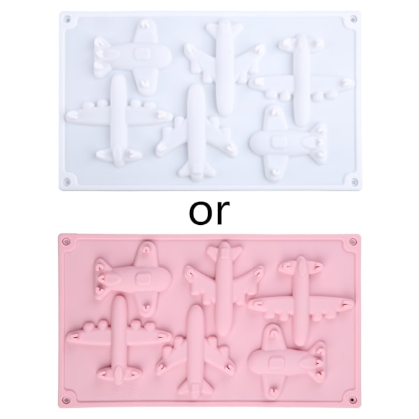 5 Hulrum Flyvemaskine Silikoneform Fondant Mousse Kageform Chokolade Dekoration Sukkerhåndværk Pasta Bageværktøj
