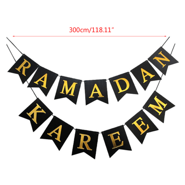 1 set papper Eid Mubarak hängande för banderoll Ramadan Party dekoration Bunting Garl