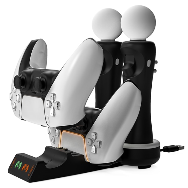 Laddningsdocka Vagga Laddningsstation för /PS VR MOVE Trådlös Controller Dubbelladdare USB Laddning
