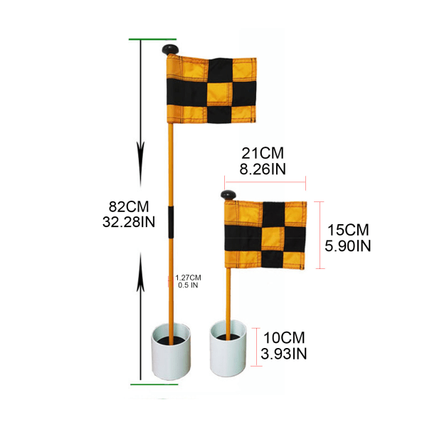 Golf Flagstick Mini, Putting Green Flagga för Yard, Dubbelsidiga Färgglada Golf Flaggor, Golf Pin Flag Hole Cup Set, Portabel Blue