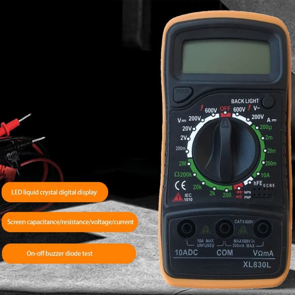 Multimeter LCD Display Spænding Strøm Ohm Tester Voltmeter Ammeter Ohmmeter