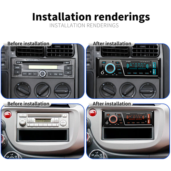 Auton Radio Audio 1din Bluetooth-yhteensopiva Stereo MP3-soitin FM-vastaanotin
