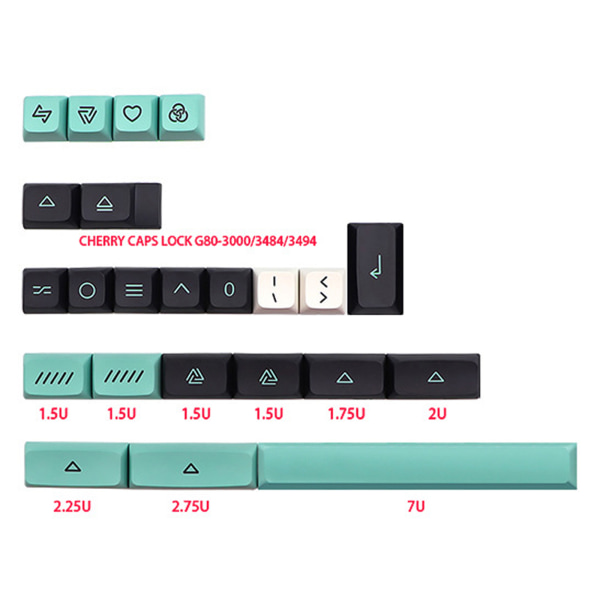 127 för Key XDA Profile Keycap PBT Keycaps För dz60/RK61/64/gk61/68/75/84/980/104 Mekaniskt tangentbord för Key Caps 7u Sp