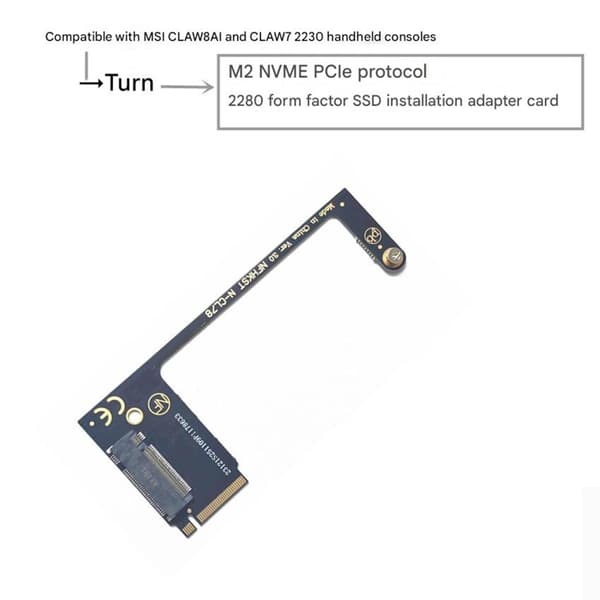 8AI och 7 Specifika 2280 NVMe SSD-adaptrar som stöder snabb PCIe4.0 för optimal användning