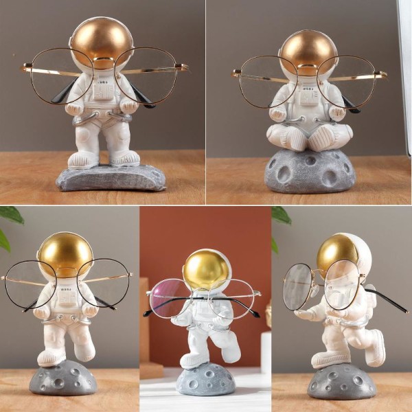 Astronaut Glasögonhållare Resin Glasögon Display Stand Craft Desktop Ornament null - C