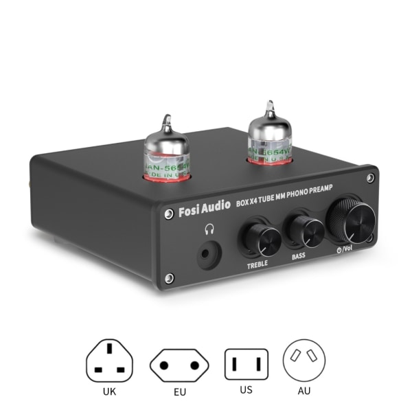 Phono Preamp för skivspelare fonografförförstärkare med dubbel 5654W vakuumrörförförstärkare Tubeförförstärkare AU