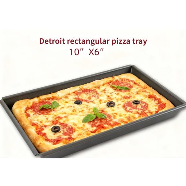 Ekstra dyp pizzapanne i Detroiter-stil, aluminiumslegering, non-stick, rektangulær bakeform 10x6