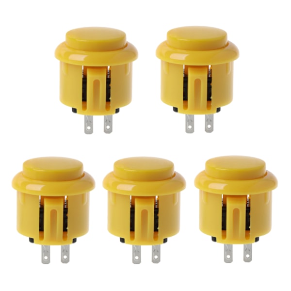 Inbyggd liten mikrobrytare 24 mm Fabrikspris Arkadknapp rund tryckknapp för Jamma Mame, set med 5 Red