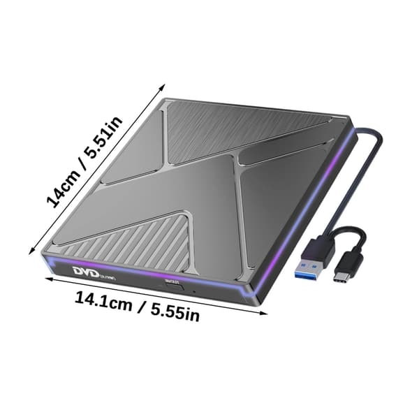 Extern Diskbrännare USB3.0 Bränner Snabbt För Stationära Bärbara Datorer