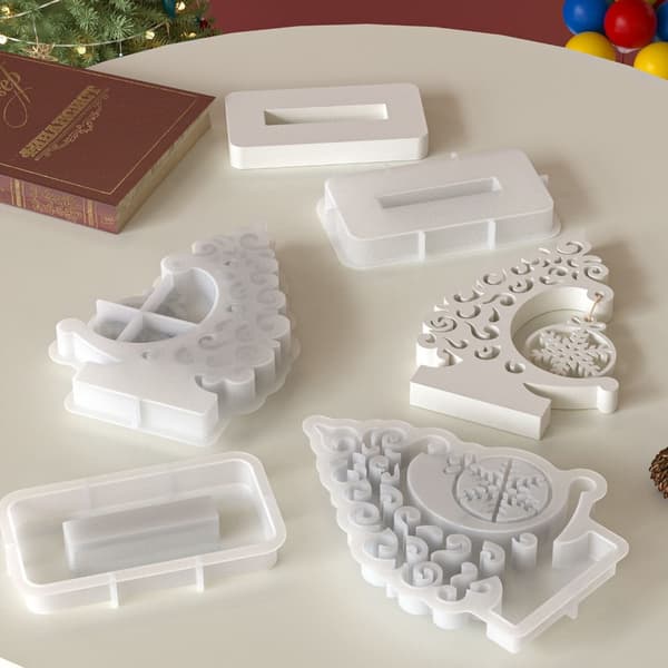 Silikonform Julgran Snöflinga Hantverksset DIY Högtid Pattern 2