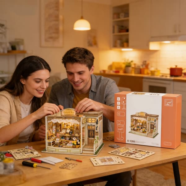 DIY Miniatyr Historie Smykkebutik Hus Samlesæt Med LED-lys