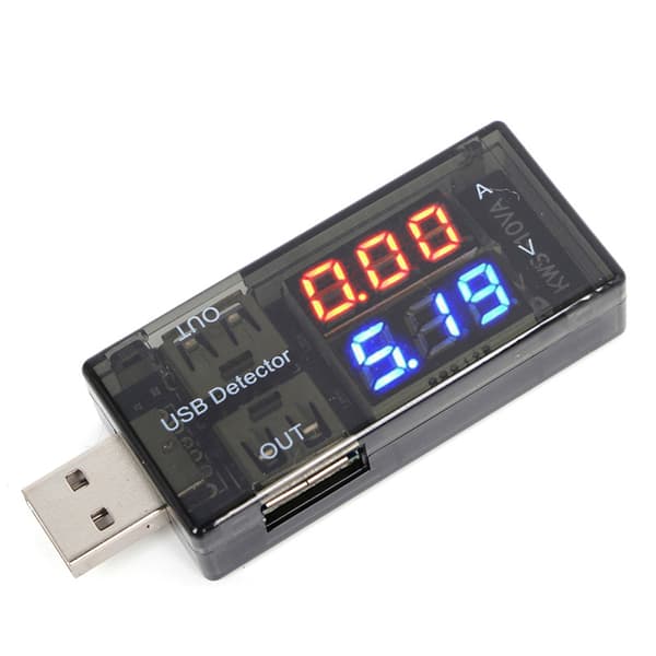 USB Strøm Spændingstester USB Voltmeter Amperemeter Detektor Dobbelt Række Viser Ny