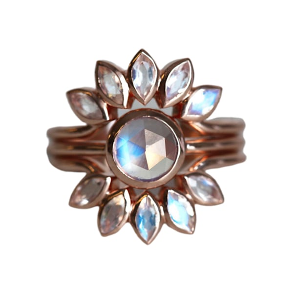 3st/ set Sunflower Statement Ring Knogringar Mellanfinger Stapelbara Ringar Set Fingerringar för kvinnor Modesmycken null - 8