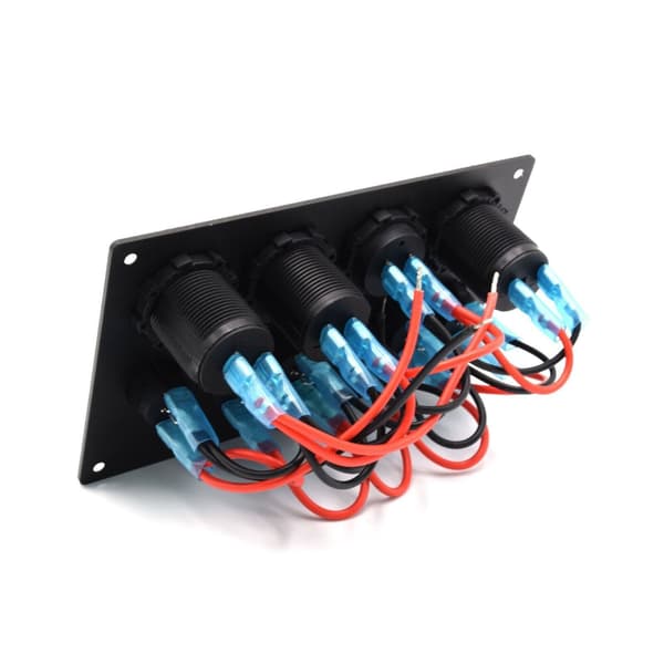 Robust 12V 6-girs betjeningspanel med to USB-strømporter