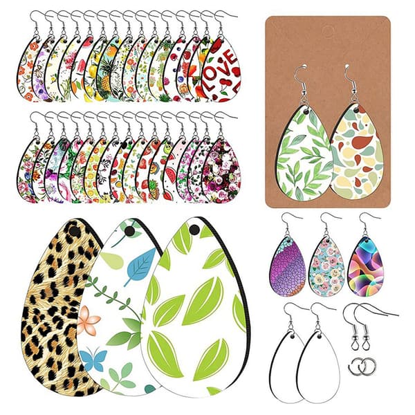 Sublimation Blank Dråbeøreringe med Øreringekroge og Springringe 250 Stk.