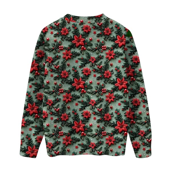 Langærmet julepullover til kvinder 3D-juleprintet pullover sweatshirt Dark Green XXXL