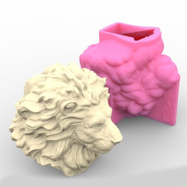 3D Løvehoveder Lysform Håndlavede Lys Aroma Voks Sæbeforme til Dekoration