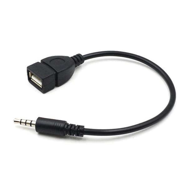 Opgraderet 3,5 mm han AUX-lydstik til USB-hun-konverteradapter