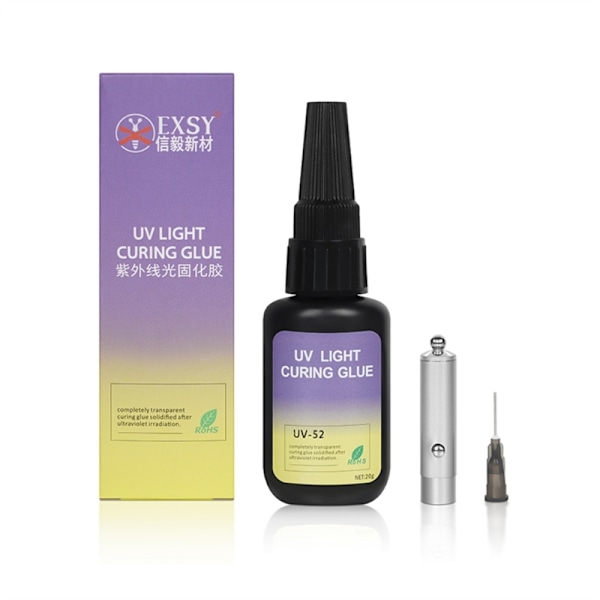 UV Lim & Svejselim - Super UV Lim - med Sort Lys Hurtigtørrende til Limning af Glas Metal Krystal Plast