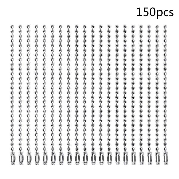 150 st Rund pärlkoppling Spänne 1,5 mm Diameter Kulkedja Nyckelring Ringar Metallpärlkedja Nickelkedja Hundetikettskedja