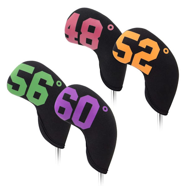 4st Golf Iron Headcover Tjock Vattentät Neopren Golf Iron Head Cover Golfklubb Headcovers med nummer Passar de flesta märken A