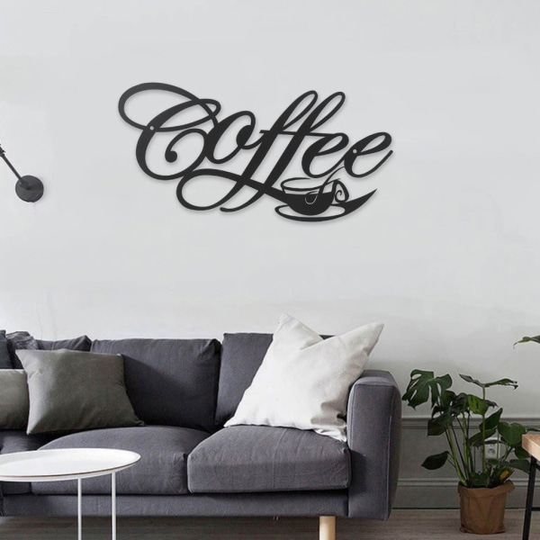 Kaffekopp i metall Mugg Väggdekor Tråd Kaffeskylt Cafetema Väggdekorationer för kökskaférestauranger