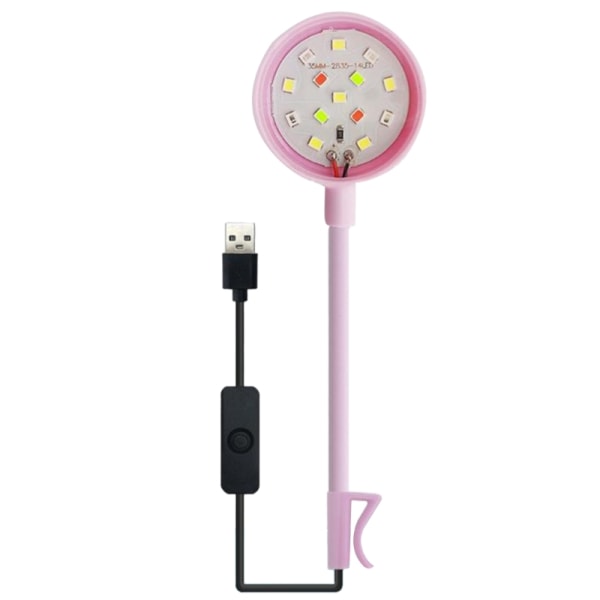 Liten Akvariefiskebolle LED-lys med USB-grensesnitt Klemme på for Plante Ferskvannsakvarium Vann Gress Fisketanklamper