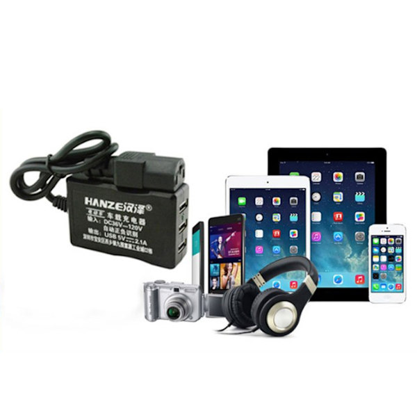 3-portars laddningsadapter E-cykel Elcykel DC-omvandlare DC36V 48V 72V 120V till 5V 2.1A USB -laddare för telefon Tablet GPS