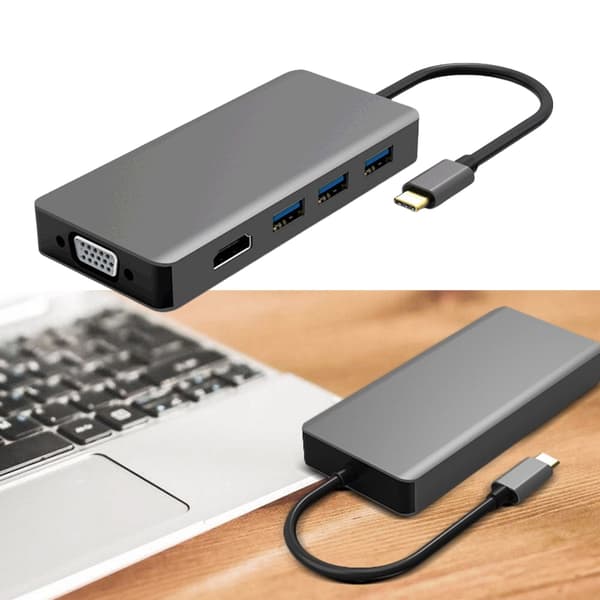Professionella USB C-hubbar USB Typ C till Video VGA-adapter för digitala installationer