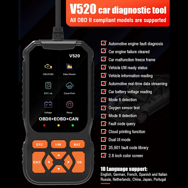 OBD SUV Växellåda Bilmotor Fel Felkodläsare Auto Diagnostisk Scanner