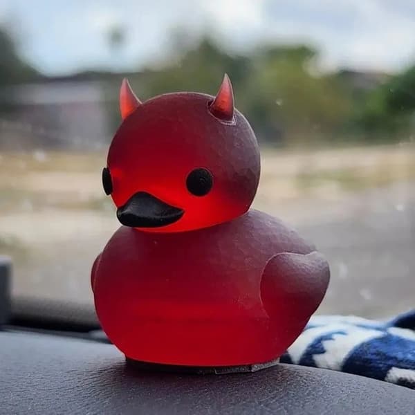 Devil Duck Resin Håndverksstatue Samlerobjekt Skulptur for Halloween, Bilpynt
