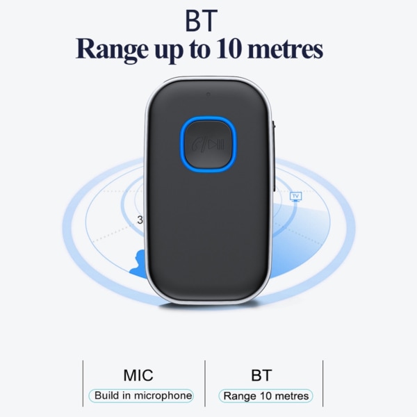 Bluetooth-kompatibel 5.0-mottagare för bil, brusreducerande AUX-adapter, musikmottagare för handsfree-samtal hemmastereo