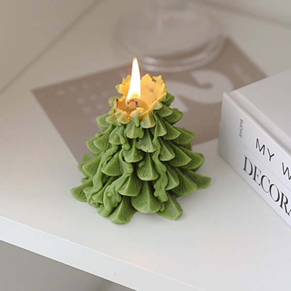 Julljus Xmas träd form Doftljus tänder romantiskt ljus för hemmet Vardagsrum Bordsdekoration Light Brown