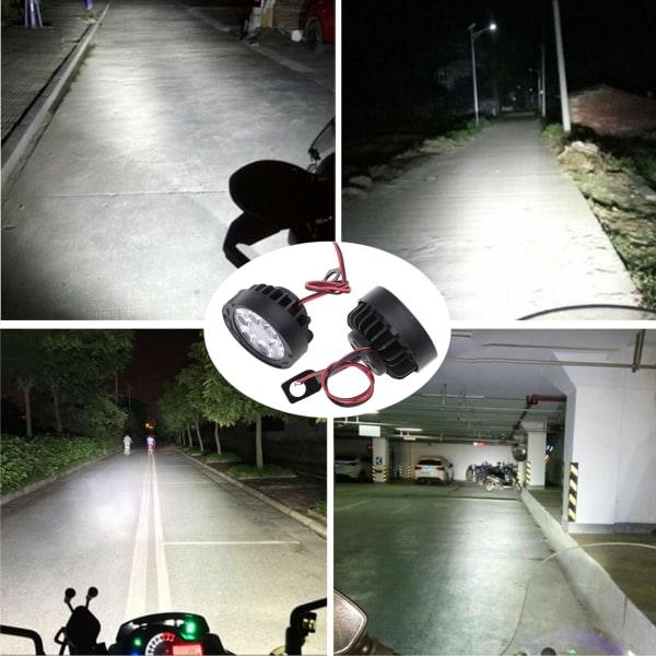 2st Motorcykel Led Pod 6 LED Körljus Super Spotlight Offroad Dimljus Extraljus Arbetsljus för SUV