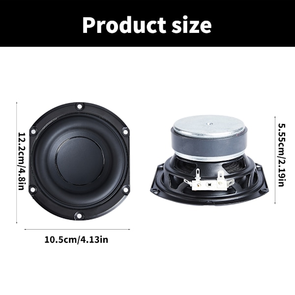 4 tuuman subwoofer-kaiutin HiFi-kotiteatteri bassokaiutin 4 ohmin kaiutin