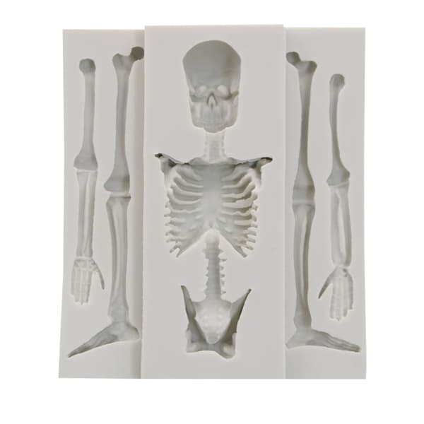 3D Halloween Skelett Ben Silikonform för Godis Cookie Making DIY Bakning