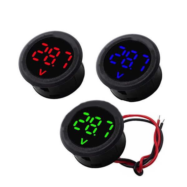 5-100V To-leder Voltmeter Digital Voltmeter LED Digital Display Cirkulær Red